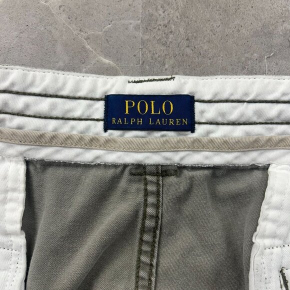 Polo Ralph Lauren Cargo Shorts Mens 40 Classic Chino Tan Distressed Preppy - Picture 4 of 13